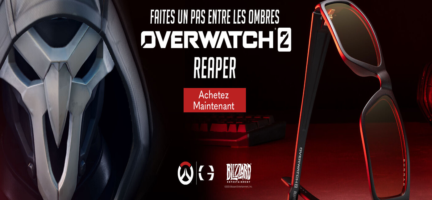nouvelles lunettes Gunnar Overwatch REAPER Jeu vidéo Overwatch2